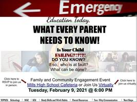Family and Community Engagement Event (FACE) Parent Workshop