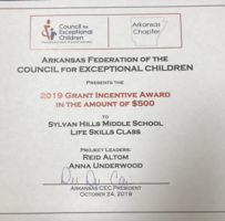 Grant Awarded to Life Skills Class