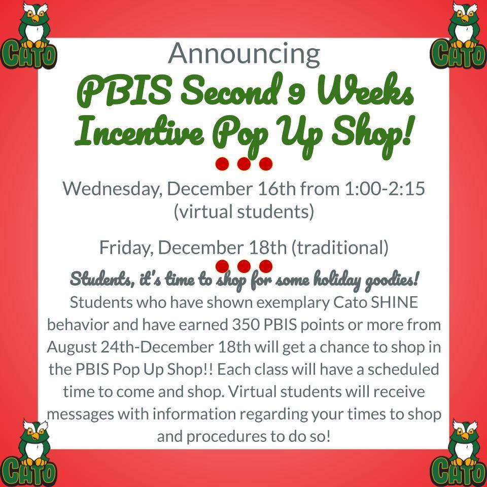 PBIS incentive for 2nd nine weeks
