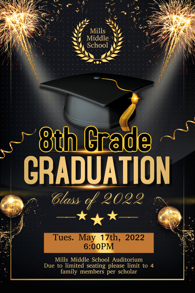 8th Grade Graduation-Tues, May 17th @6pm