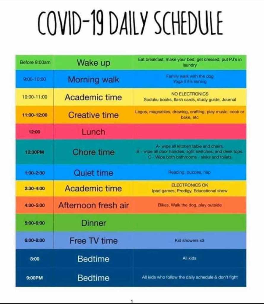 covid19 schedule